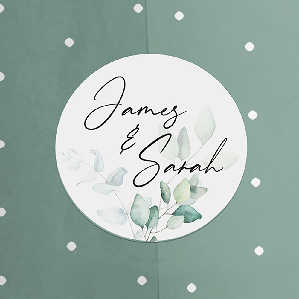 'Dreamy Eucalyptus DE14' Printed Gatefold Wedding Invitation Sample