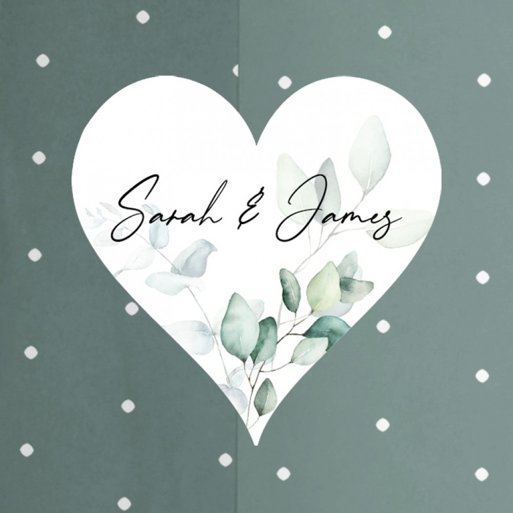 'Dreamy Eucalyptus DE14' Printed Gatefold Wedding Invitation Sample