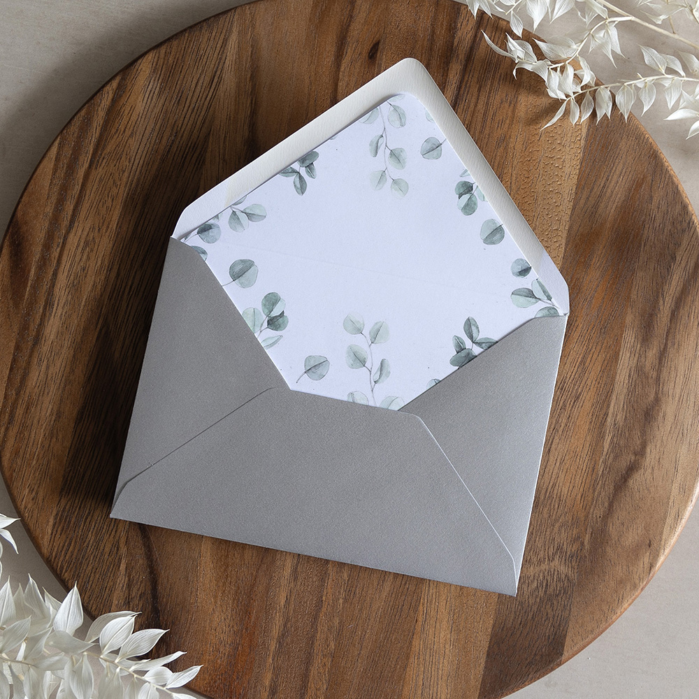 'Eucalyptus' Printed Envelope Liner with Envelope