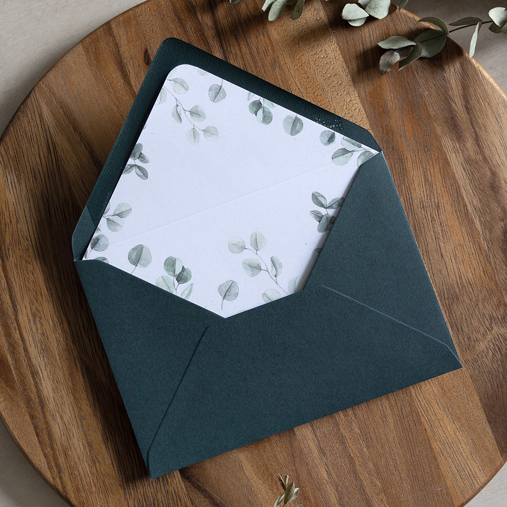 'Eucalyptus' Printed Envelope Liner with Envelope