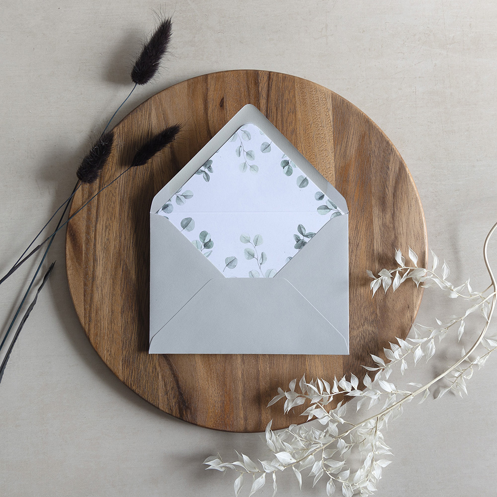 'Eucalyptus' Printed Envelope Liner with Envelope