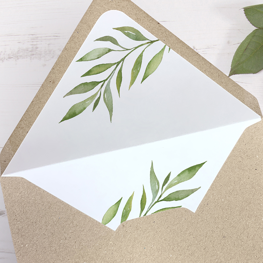 'Green Leaf' Square Invite