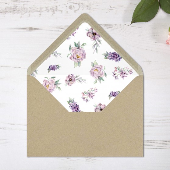'Henrietta Dawn' Printed Envelope Liner Sample with Envelope