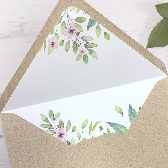 'Imogen Floral' Printed Envelope Liner Sample with Envelope