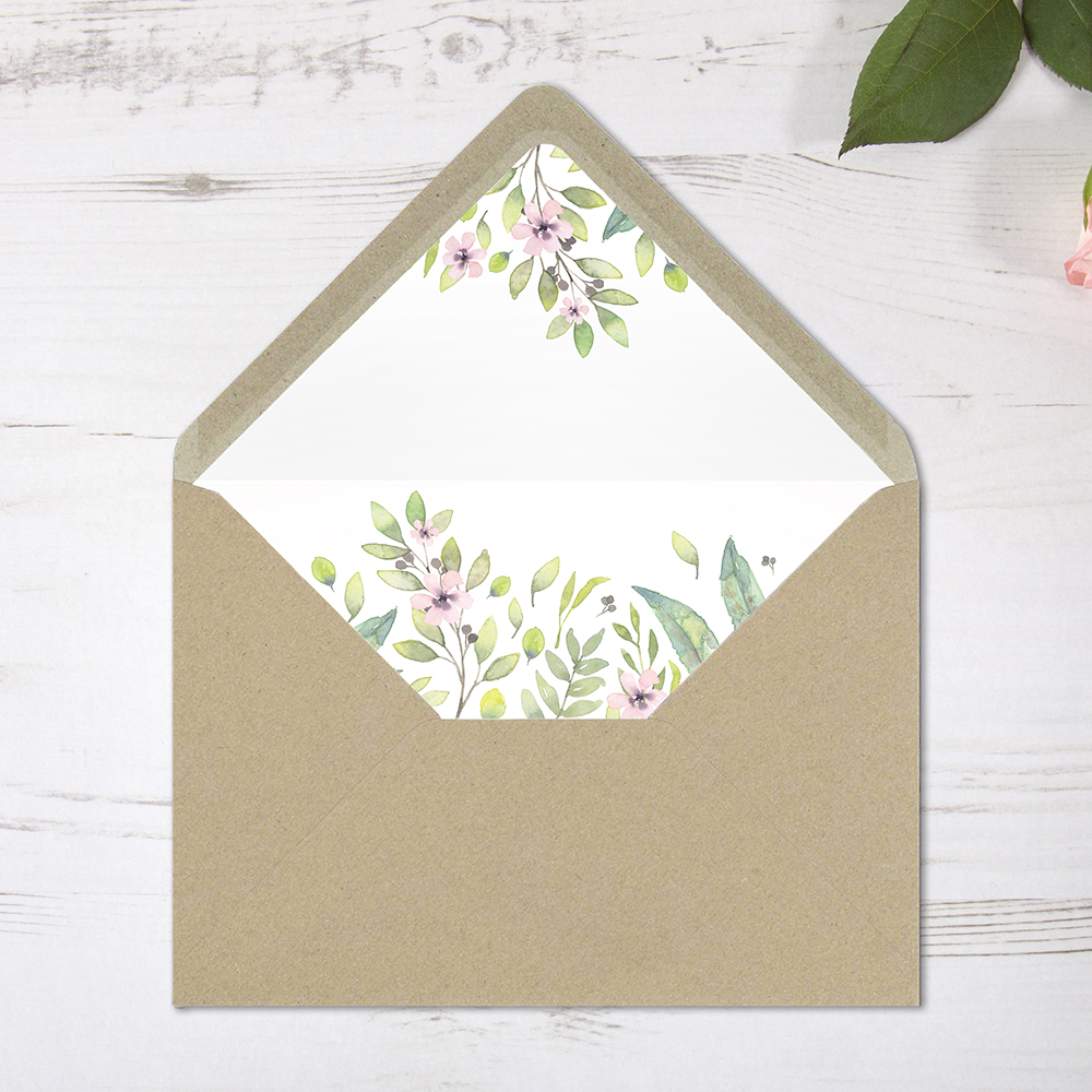 'Imogen Floral' Printed Envelope Liner Sample with Envelope