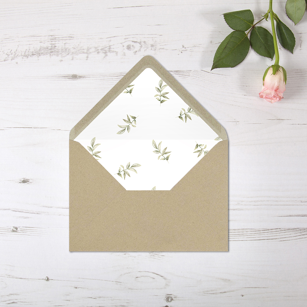 'Juliet' Printed Envelope Liner Sample with Envelope