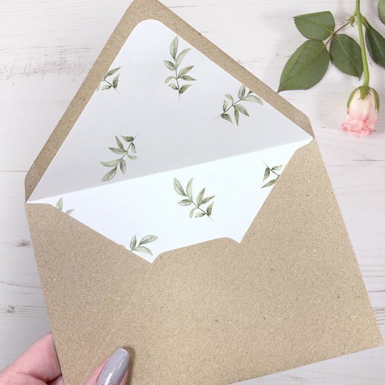 'Juliet' Printed Envelope Liner Sample with Envelope