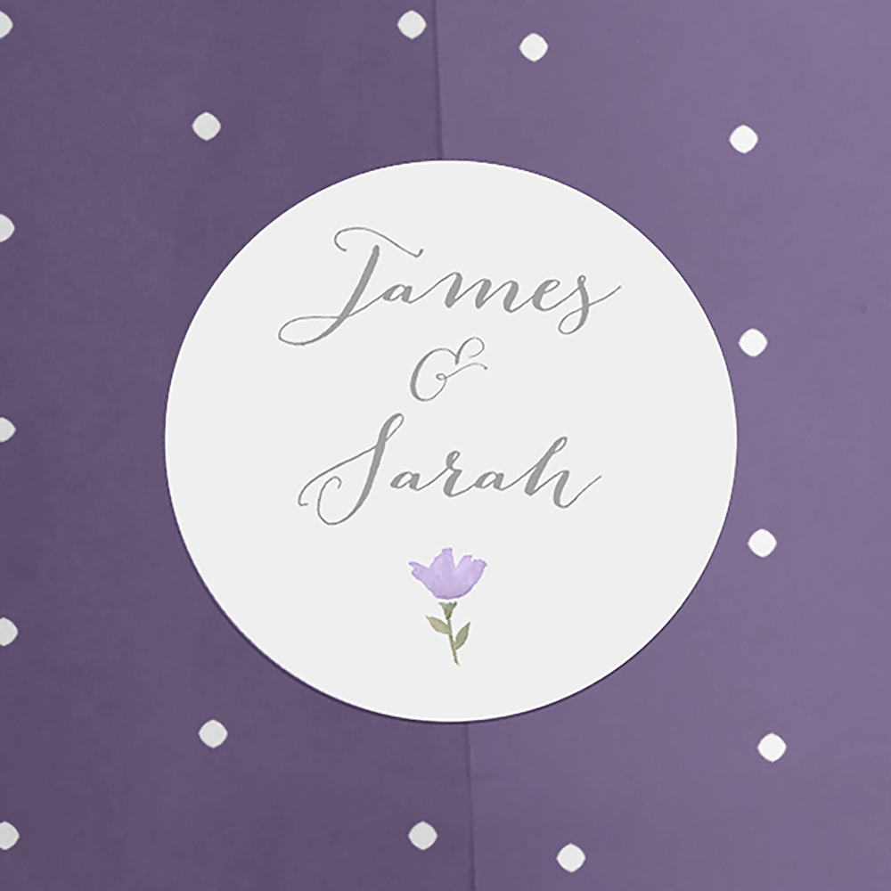'Lavender Floral' Folded Invitation