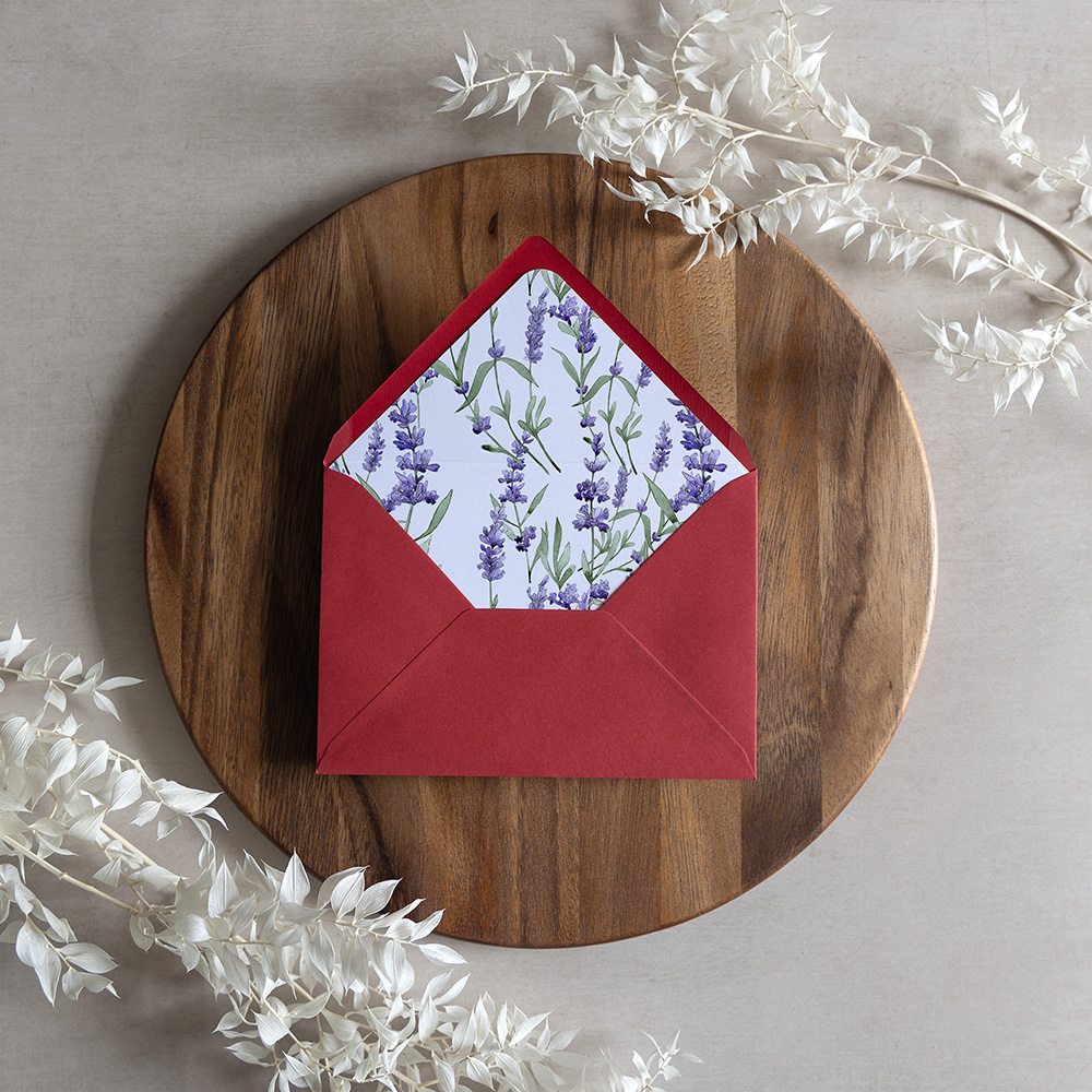 'Lavender' Printed Envelope Liner with Envelope