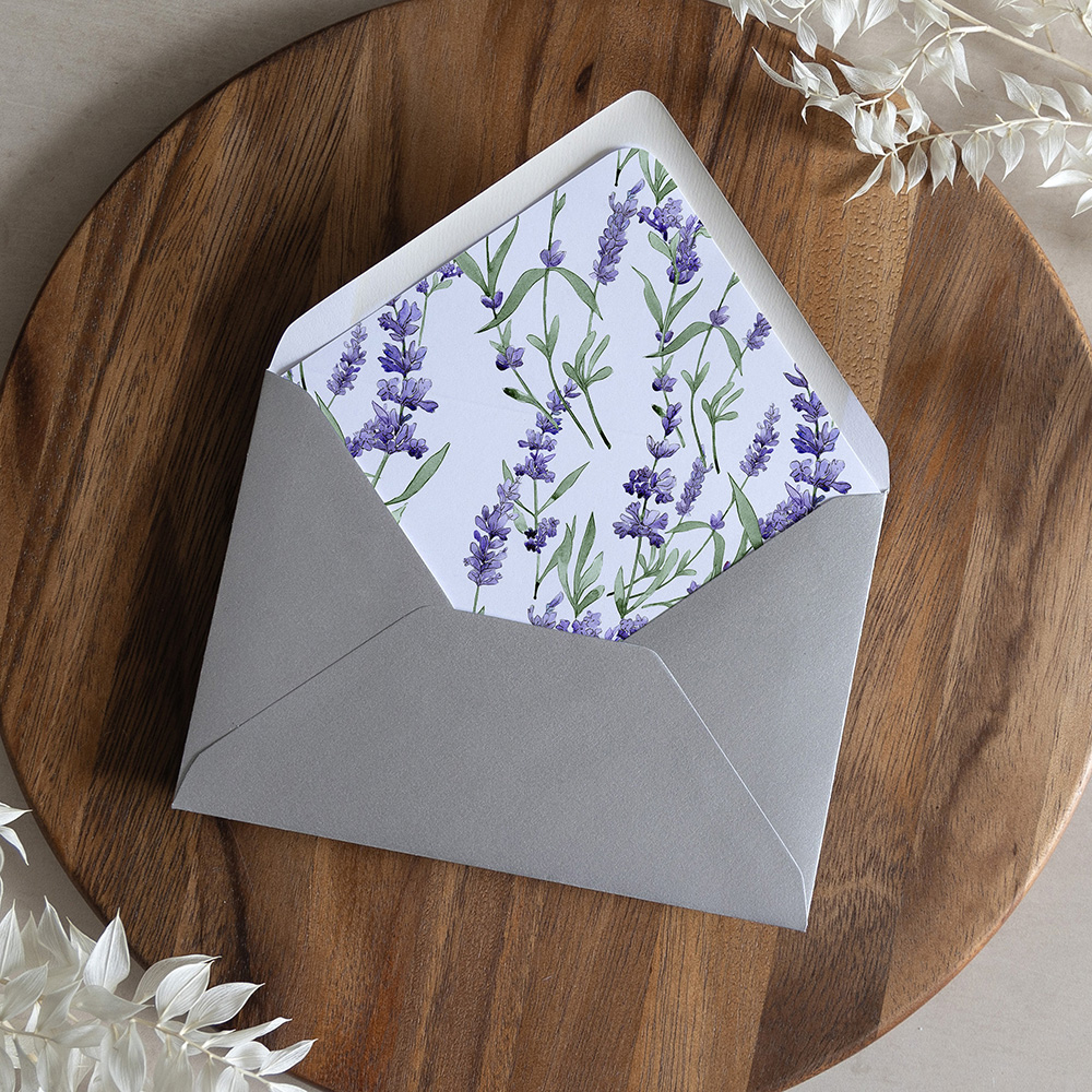'Lavender' Printed Envelope Liner with Envelope
