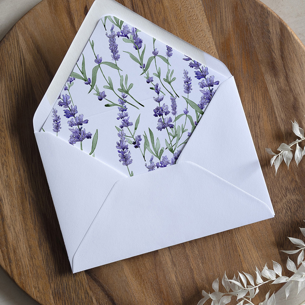 'Lavender' Printed Envelope Liner with Envelope