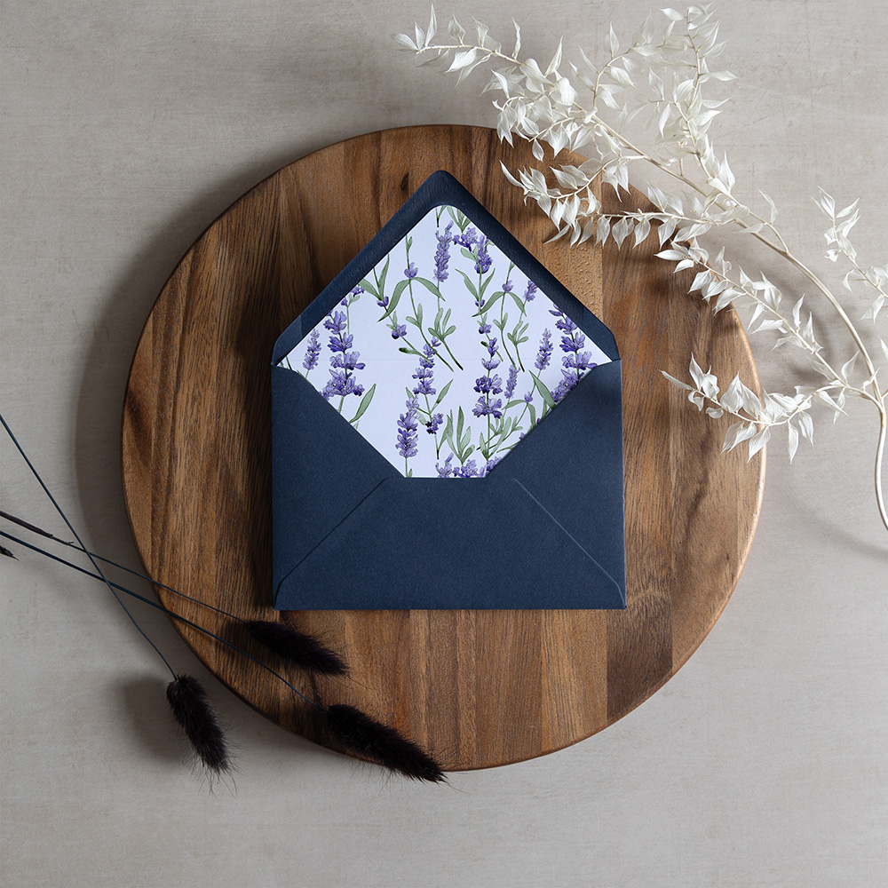 'Lavender' Printed Envelope Liner with Envelope