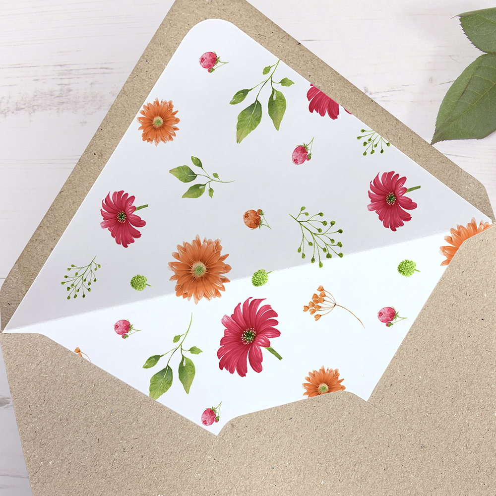'Matilda' Printed Envelope Liner with Envelope