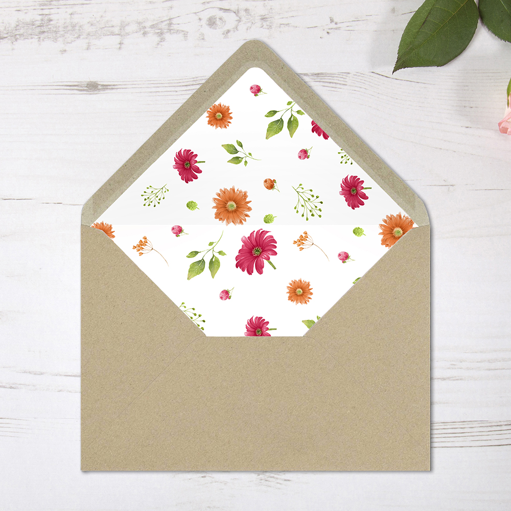 'Matilda' Printed Envelope Liner with Envelope