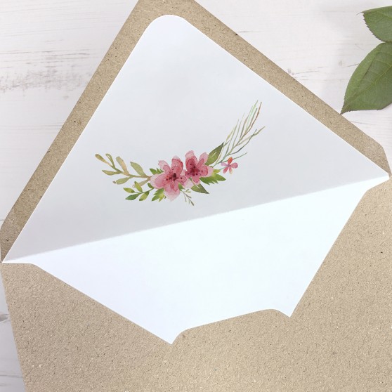 'Multi Floral' Printed Envelope Liner with Envelope