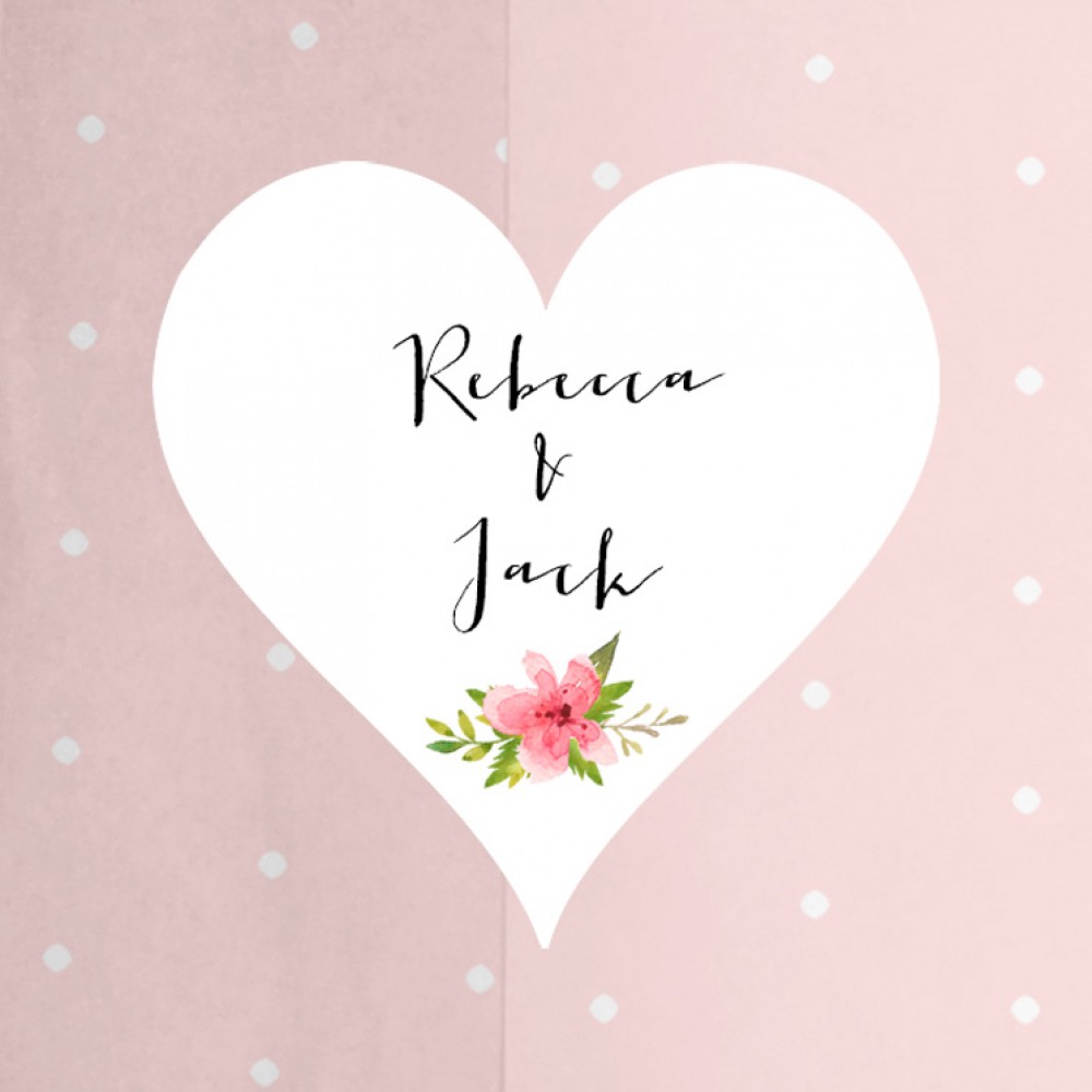 'Pretty in Pink' Hole-punched Wedding Invitation