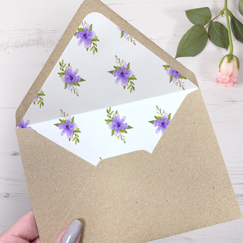 'Pretty in Purple' Sleeve Invite Sample