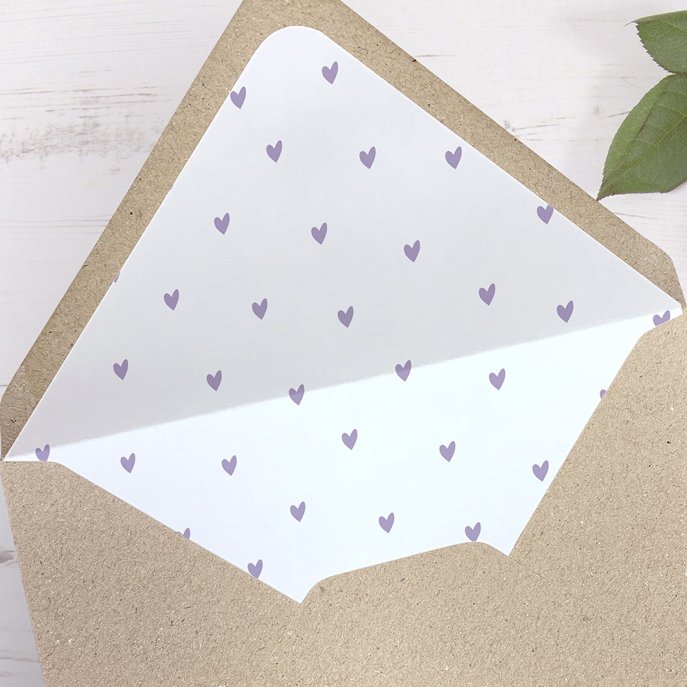 'Purple Heart' Printed Envelope Liner Sample with Envelope