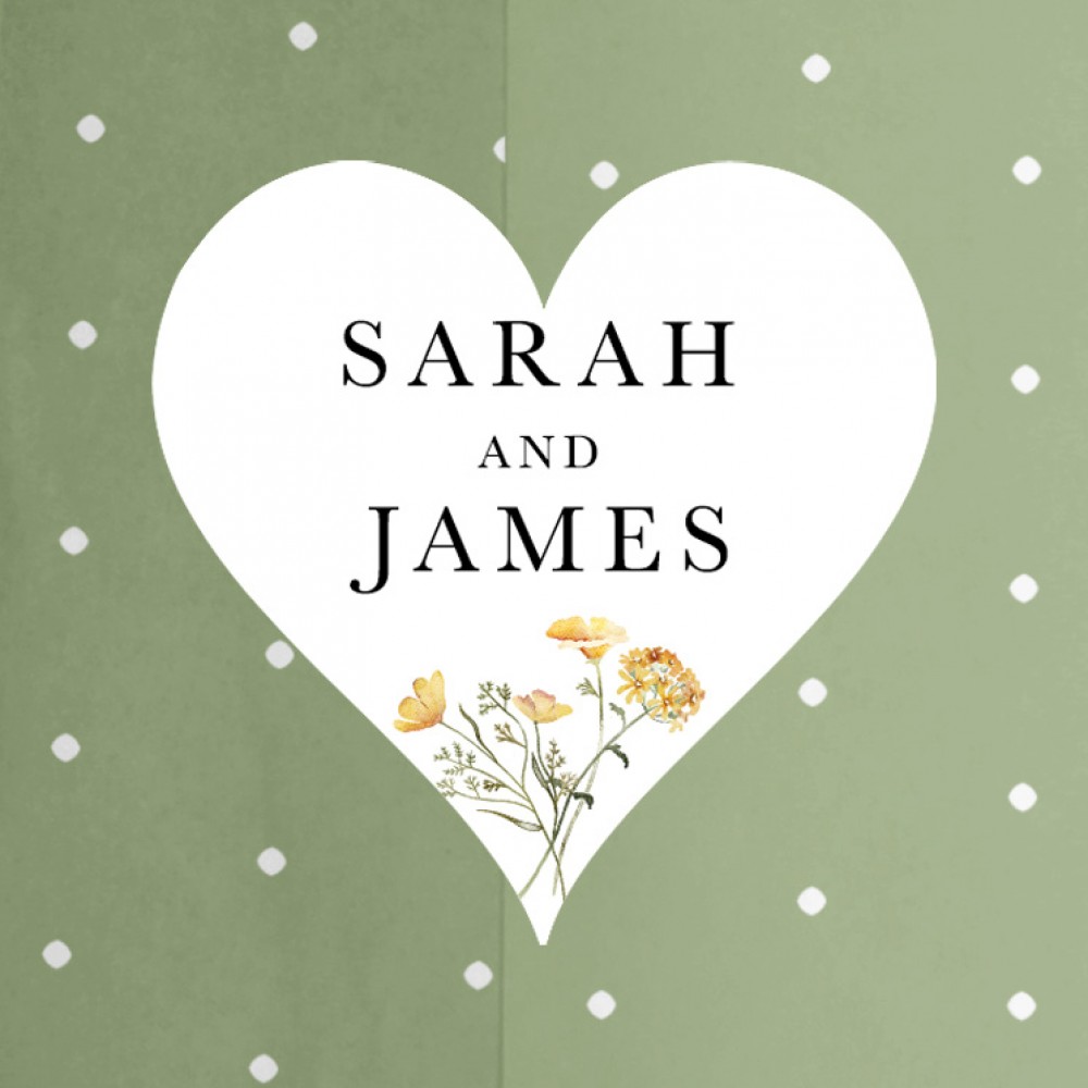 'Spring Collection Yellow SC10' Foil Printed Gatefold Wedding Invitation
