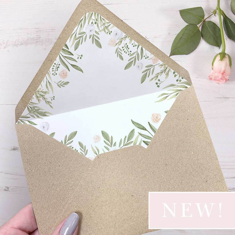 'Summer Breeze' Printed Envelope Liner with Envelope