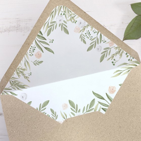 'Summer Breeze' Printed Envelope Liner Sample with Envelope