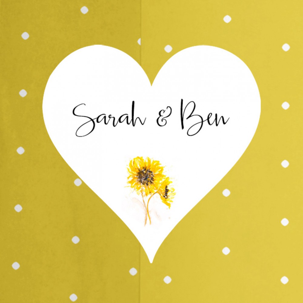 'Sunflower' Printed Envelope Liner Sample with Envelope