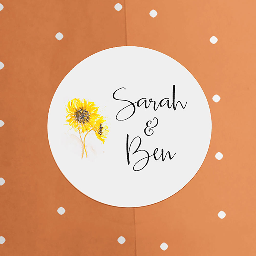 'Sunflower' Printed Envelope Liner Sample with Envelope