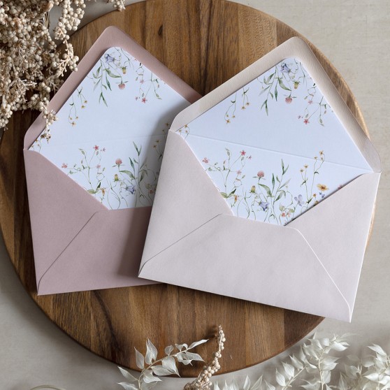 'Vintage Botanical' Printed Envelope Liner with Envelope