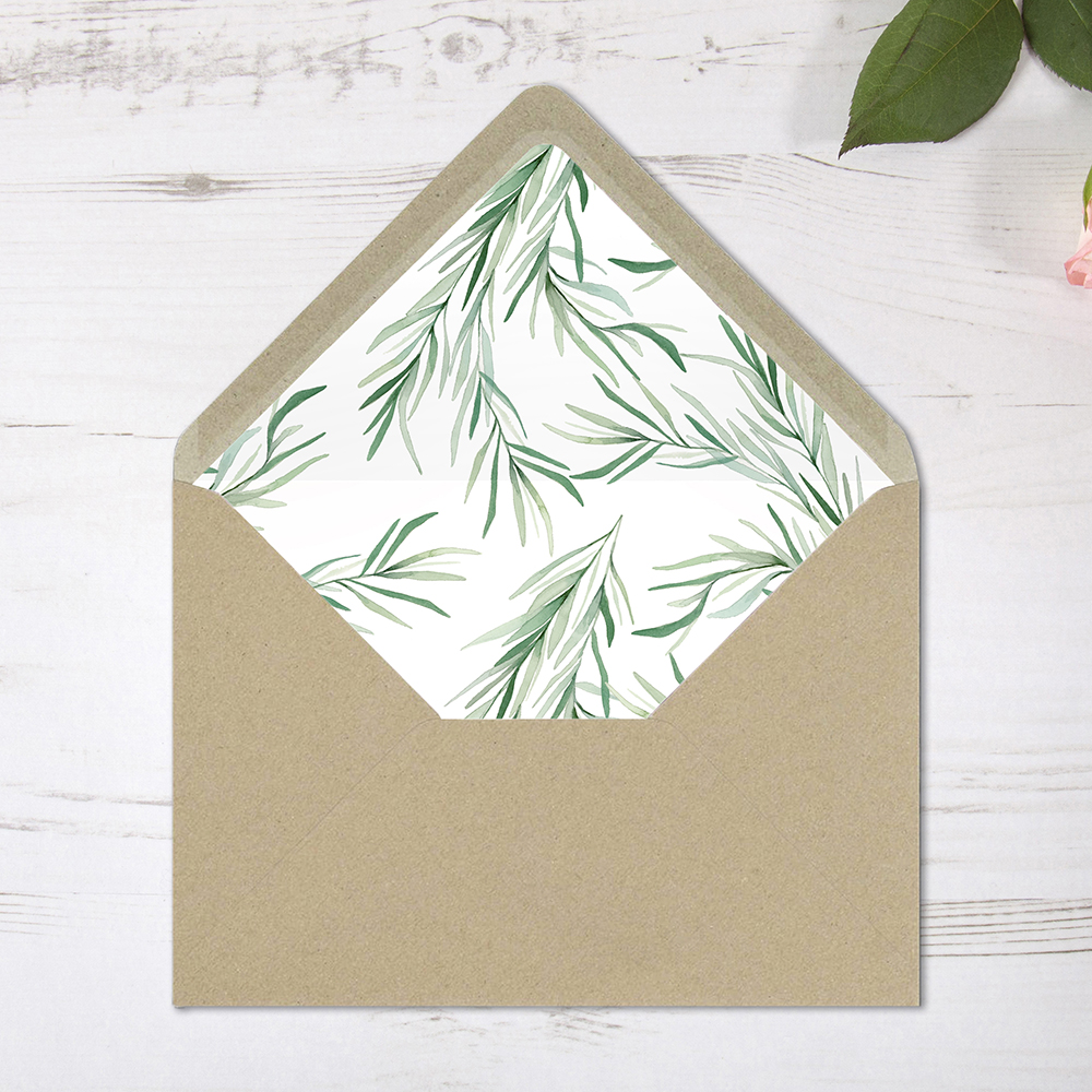 'Willow Eucalyptus' Printed Envelope Liner with Envelope