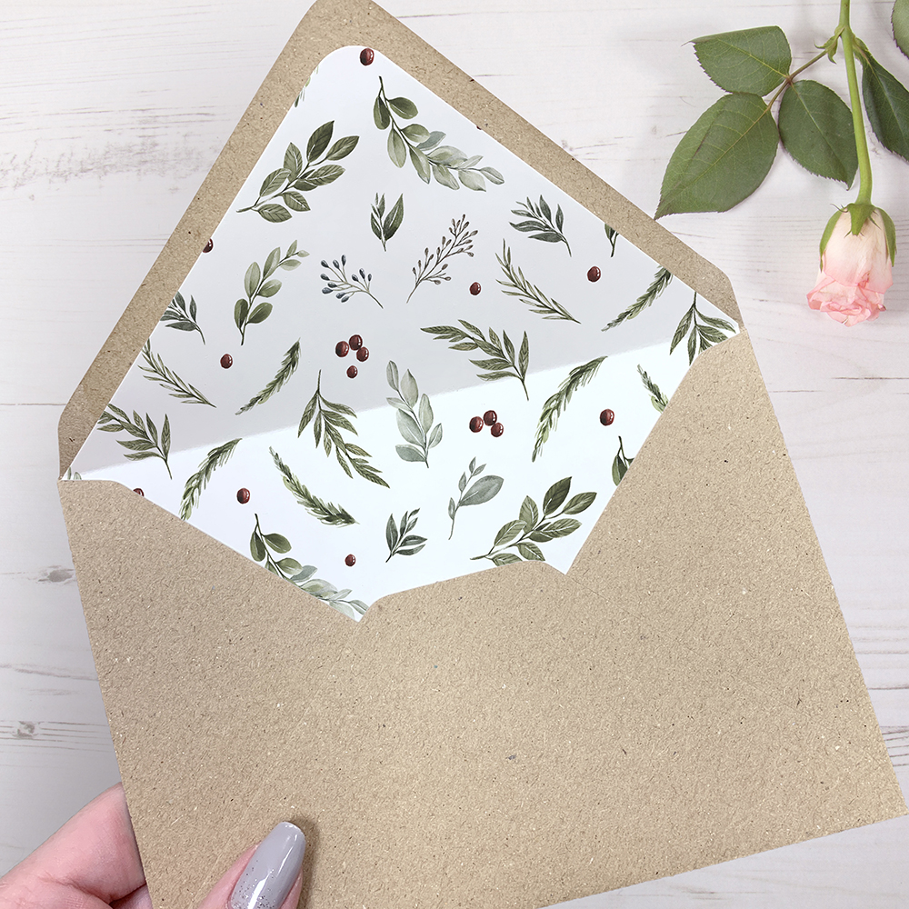 'Winter Berries' Gatefold Invite Sample