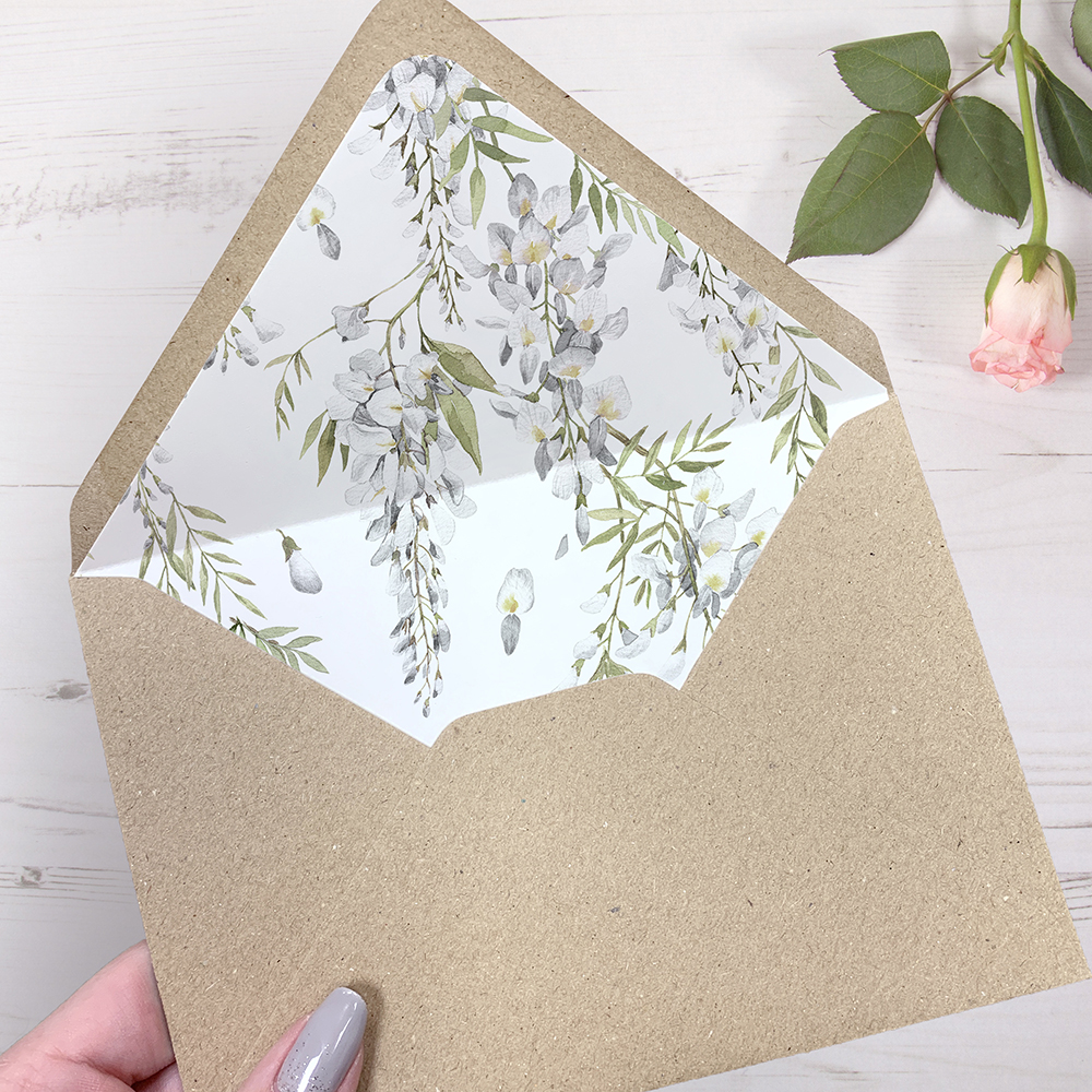 'White Wisteria' Sleeve Invite Sample