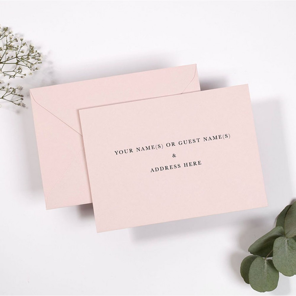 Blush Pink Addressed Envelopes - Various Sizes