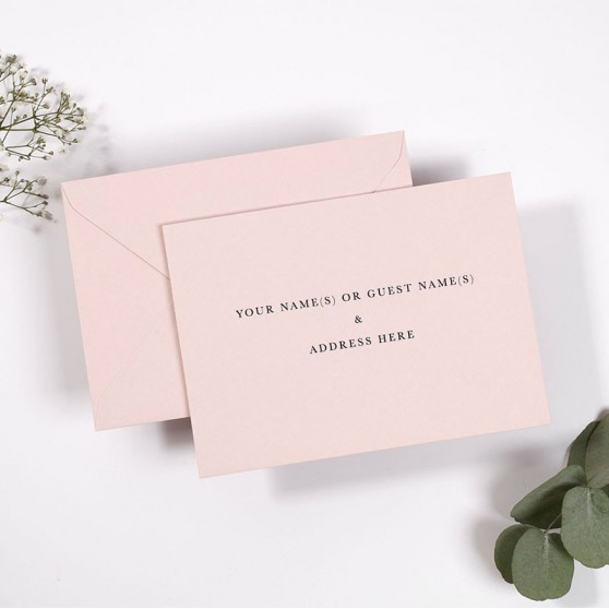 Blush Pink Addressed Envelopes - Various Sizes