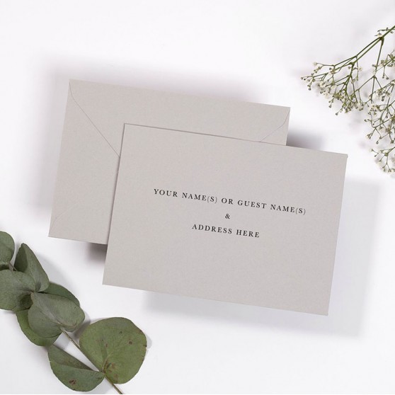 Dove Grey Addressed Envelopes - Various Sizes