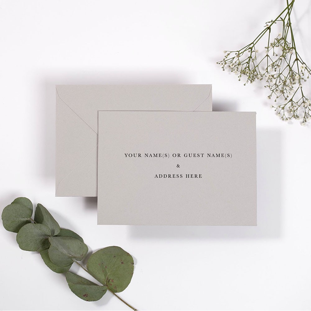 Dove Grey Addressed Envelopes - Various Sizes