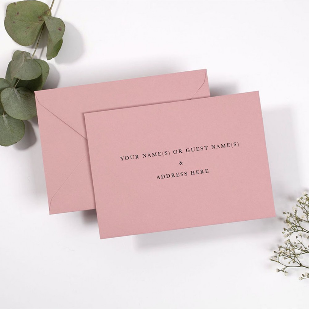 Dusky Pink Addressed Envelopes - Various Sizes
