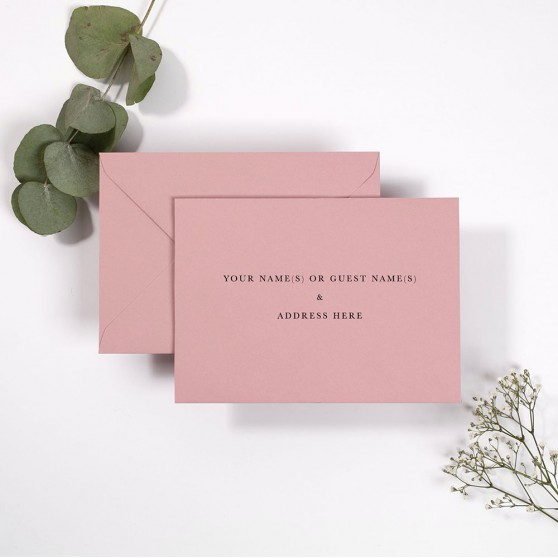 Dusky Pink Addressed Envelopes - Various Sizes