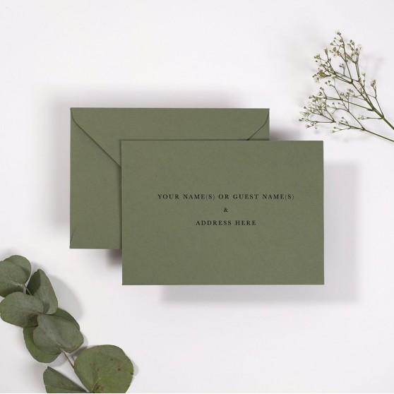 Sage Green Addressed Envelopes - Various Sizes