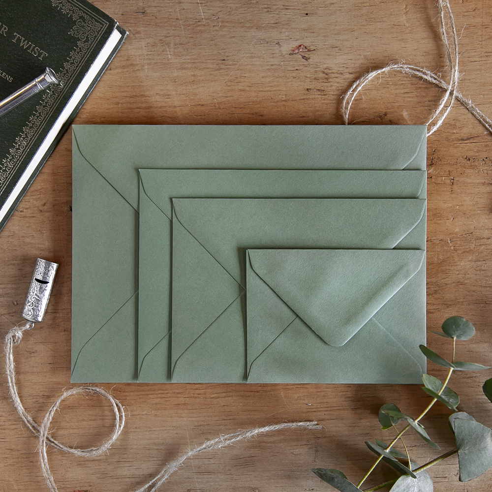 Blank Sage Green Envelopes