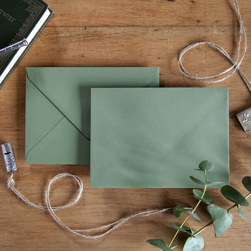 Blank Sage Green Envelopes