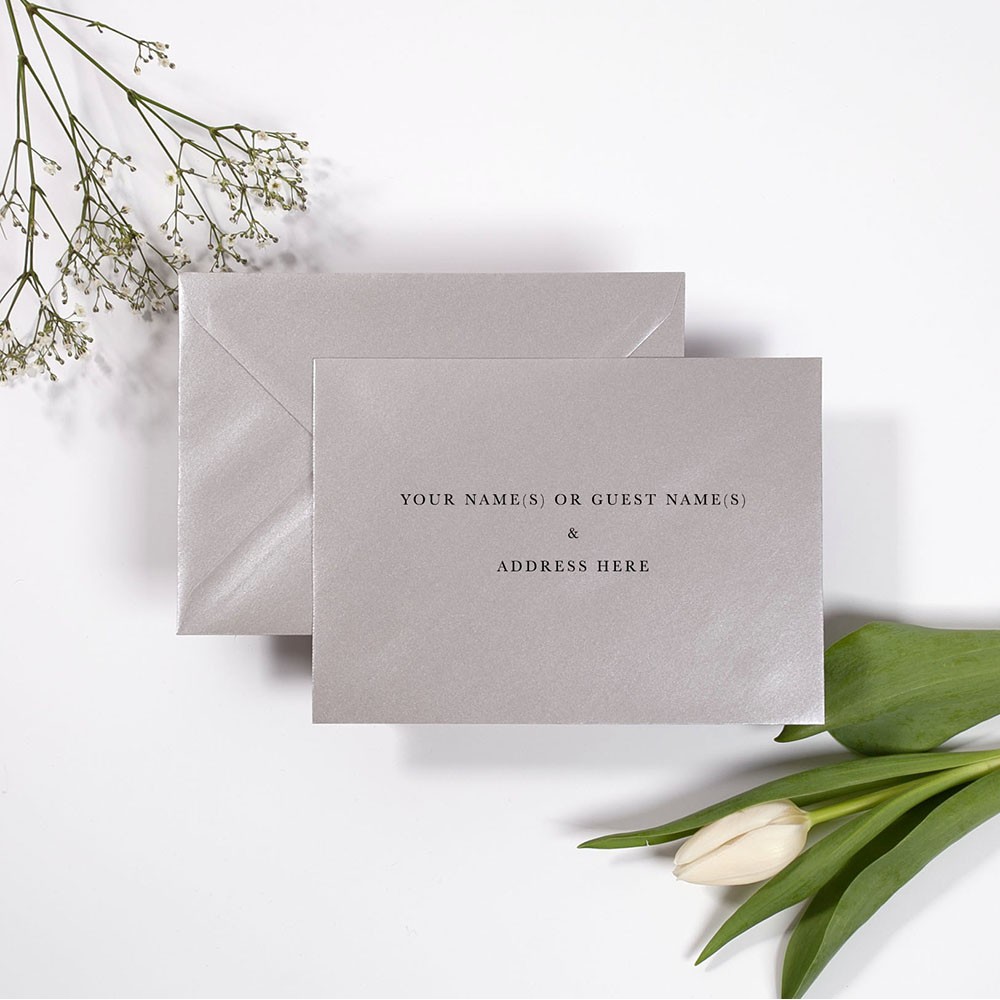 Silver Pearlescent Addressed Envelopes - Various Sizes