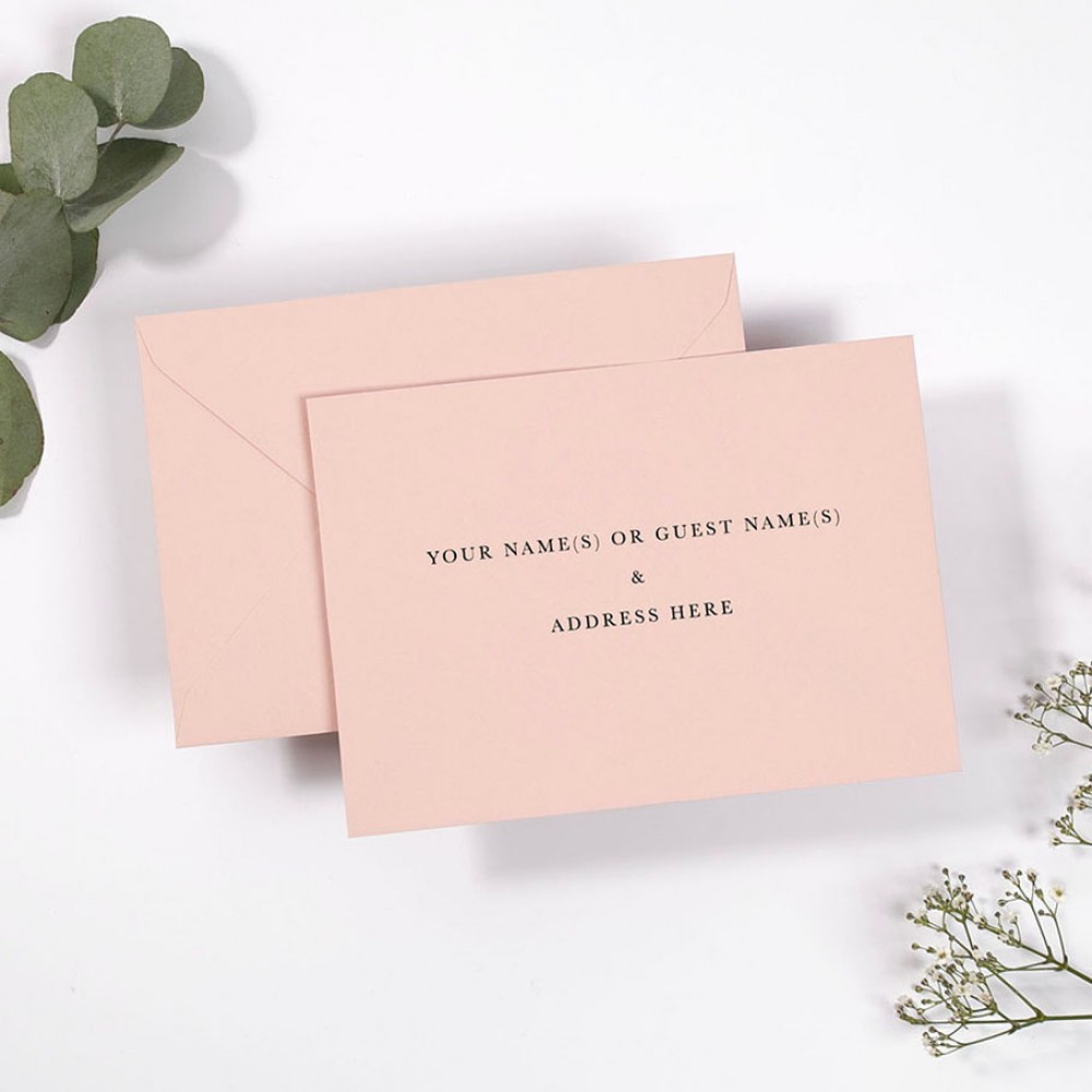 Warm Pink Addressed Envelopes - Various Sizes
