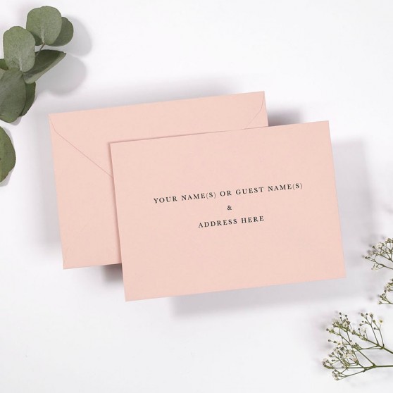 Warm Pink Addressed Envelopes - Various Sizes