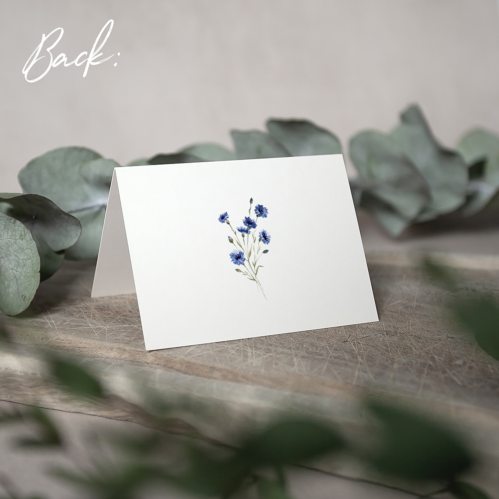'Cornflower Blue' Foil Menu Place Card