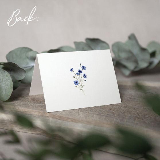 'Cornflower Blue' Foil Menu Place Card
