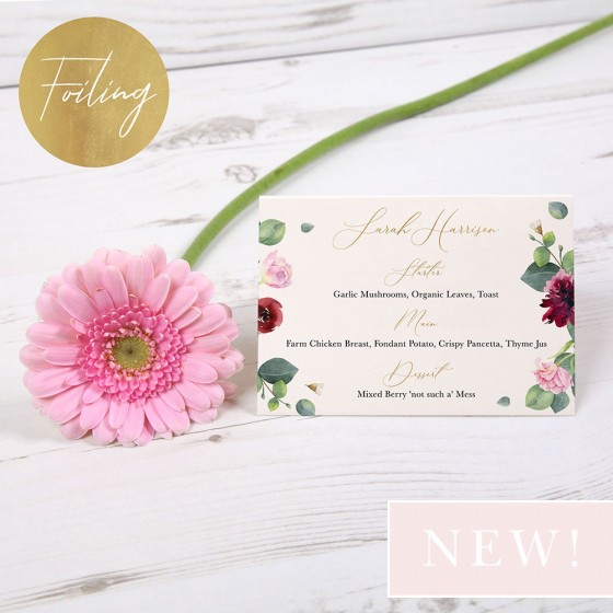 Foil Menu Place Cards