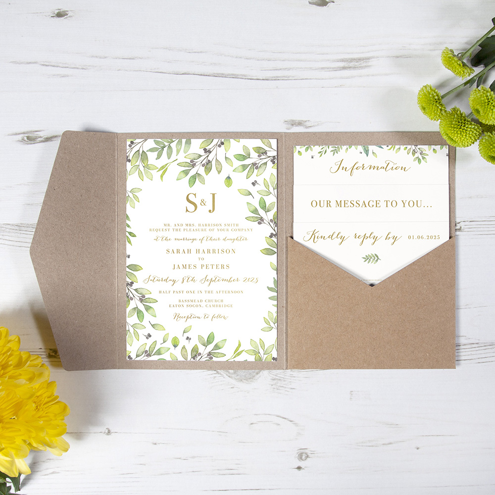 'Arabella' Foil Pocketfold Wedding Invitation
