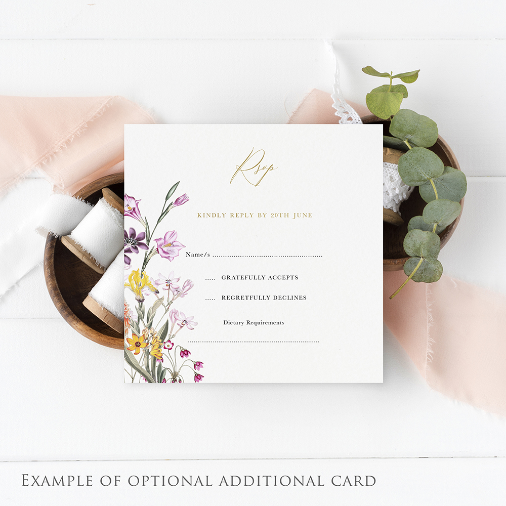 'Wild Botanical' Foil Printed Gatefold Wedding Invitation