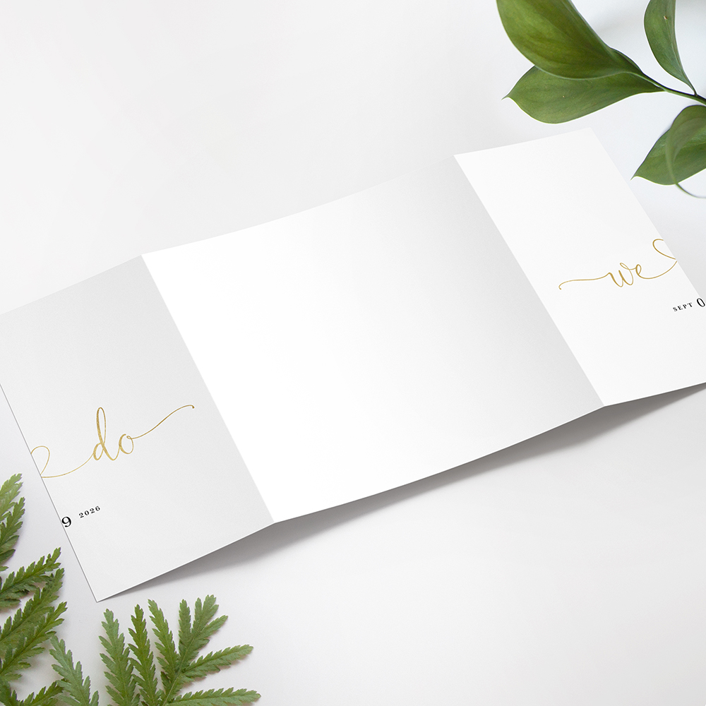 'Edward' Foil Printed Gatefold Wedding Invitation