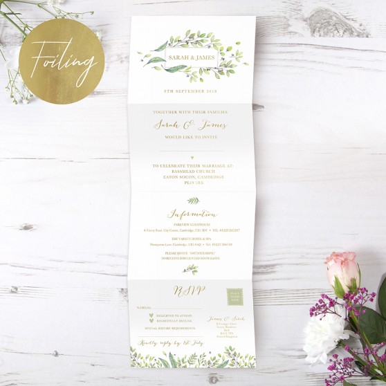 'Arabella' Folded Foil Invite